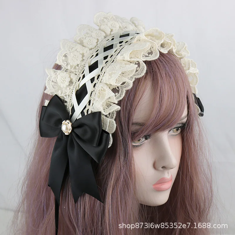 

New Soft Sister Lolita Lolita Hair Band Sweet Day-to-Day Wild Lace Maid Bowknot Headdress