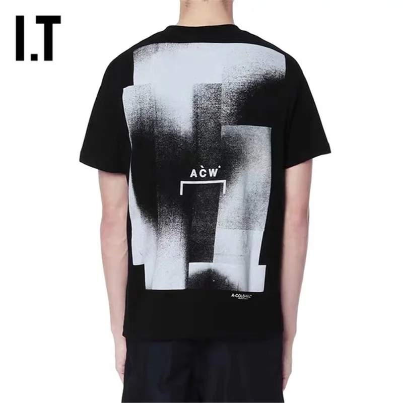 

Новинка весна-лето 2021 футболка с изображением холодной стены модная спортивная мужская и женская футболка с коротким рукавом Acw черная
