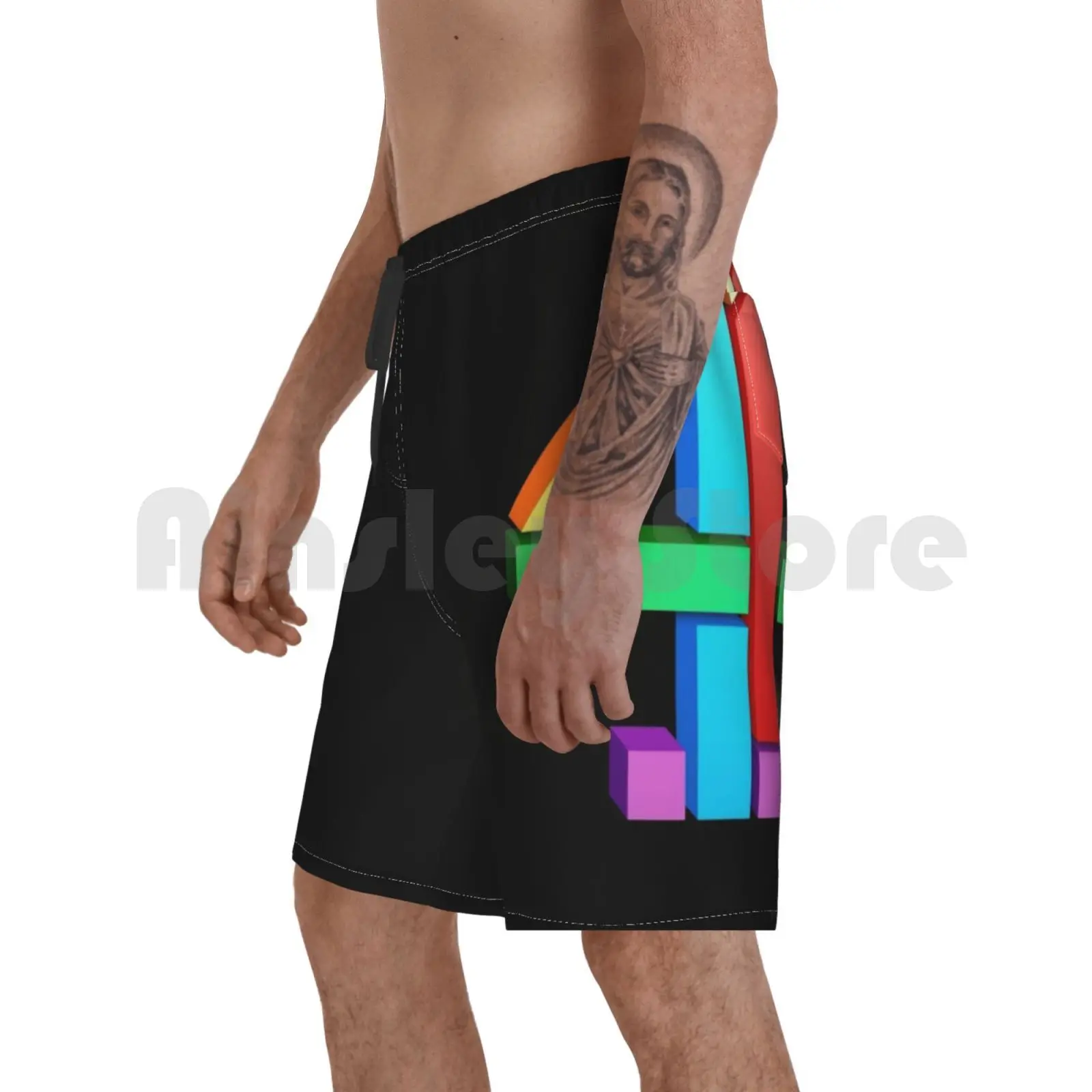 

Channel 4 Retro Logo Beach Shorts Men Beach Pants Swim Trunks Retro Tv Logo Channel 4 Itv Region Franchise