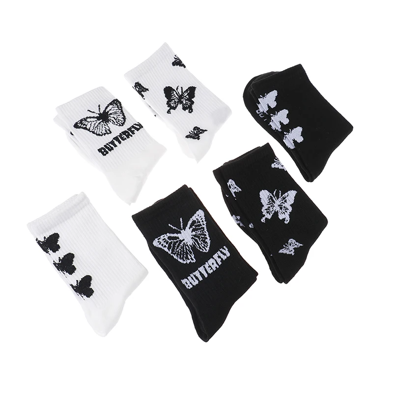

Kawaii Beautiful Animal Butterfly Socks Women's Socks Black And White Leg Pile Socks Street Sports Trend Harajuku Socks Women
