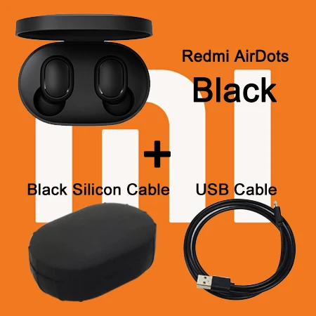 CN Case Cable 18 Xiaomi Redmi Airdots Ture Беспроводные bluetooth 5,0 наушники AI Голосовое управление стерео активные шумоподавления наушники с микрофоном - Цвет: CN Case Cable 18