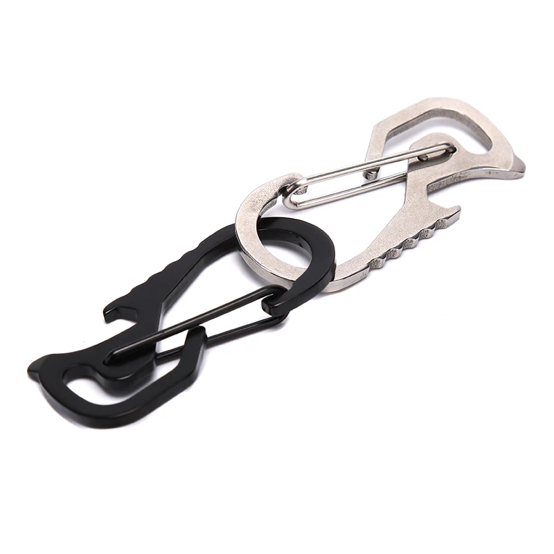 1pc Outdoor Keychain Carabiner Stainless Steel Buckle Key Ring Clip Hook | Спорт и развлечения