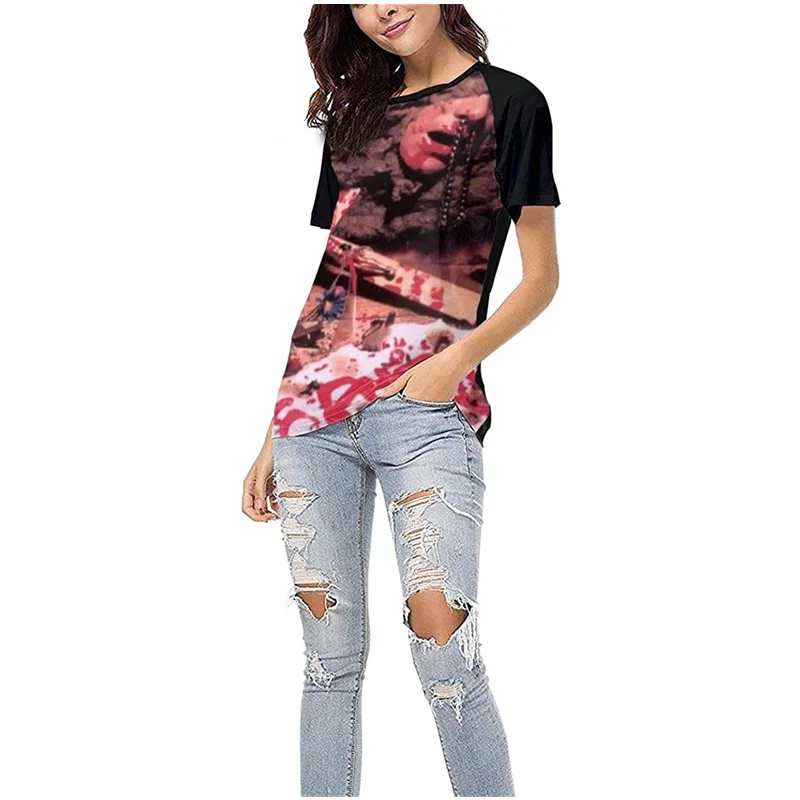 

The People's Women's Music Print Baseball Round Neck T-Shirt Short Sleeves Tshirts retro t shirt harajuku