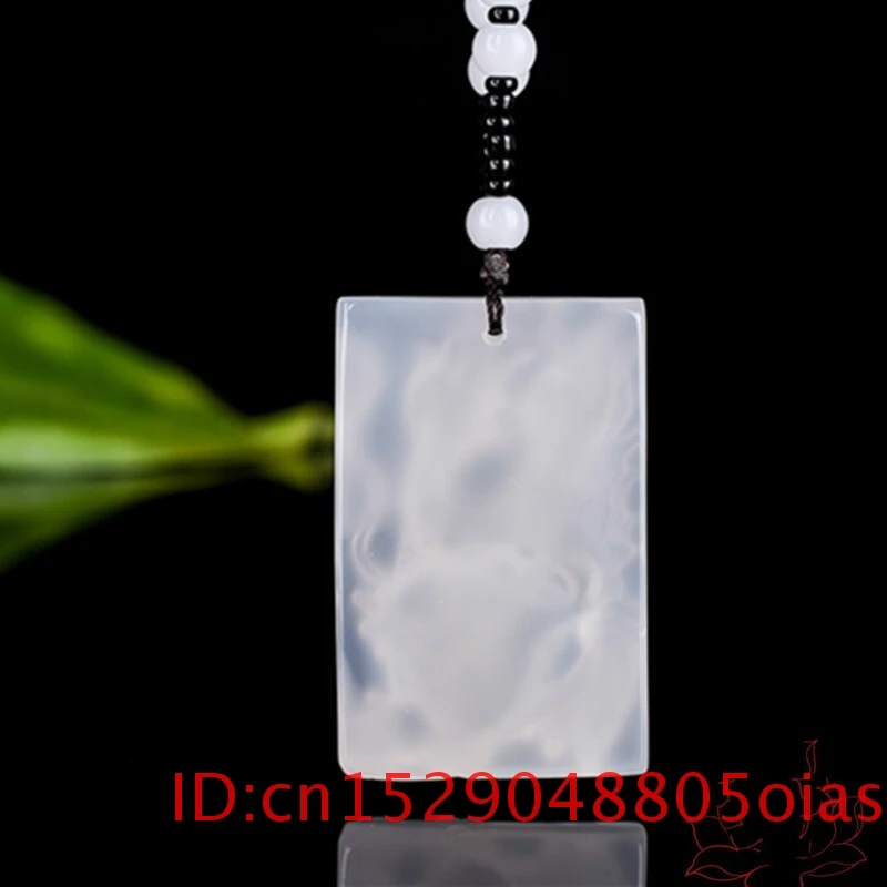 Натуральный китайский агат белый халцедон Дракон нефрит кулон ожерелье модное