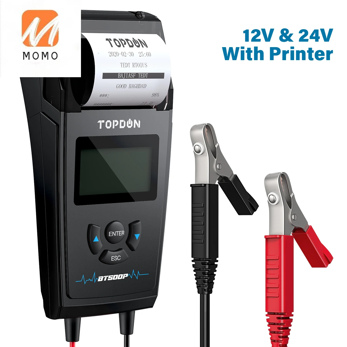 

BT500P Car Battery Tester with Printer 12V 24V Load Tester,