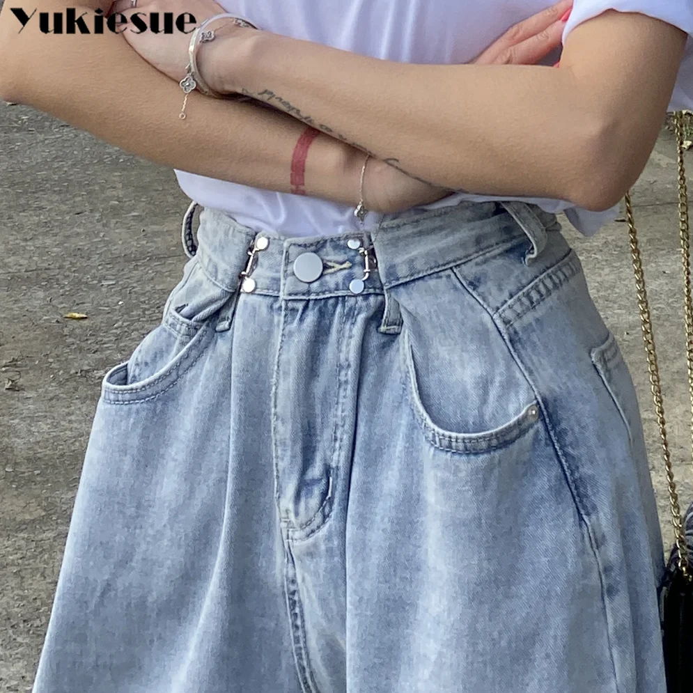 streetwear high waist women's fashion jeans woman girls women wide leg pants trousers female jean femme denim bagge mom | Женская