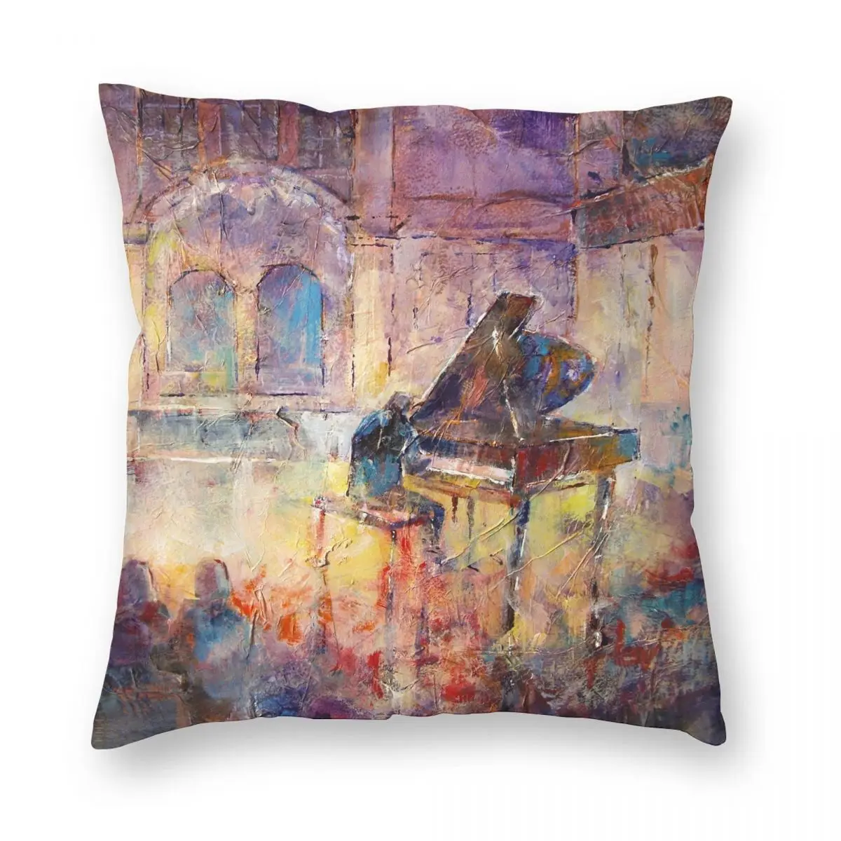 

Piano Recital Classical Pianist In Concert Pillowcase Polyester Linen Velvet Printed Zip Decor Pillow Case Home Cushion Cover 18