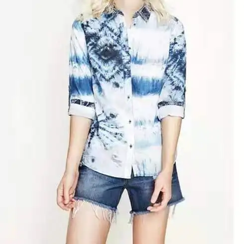 2017 DESIGUAL модная одежда рубашка блузка галстук окрашенная | Женская