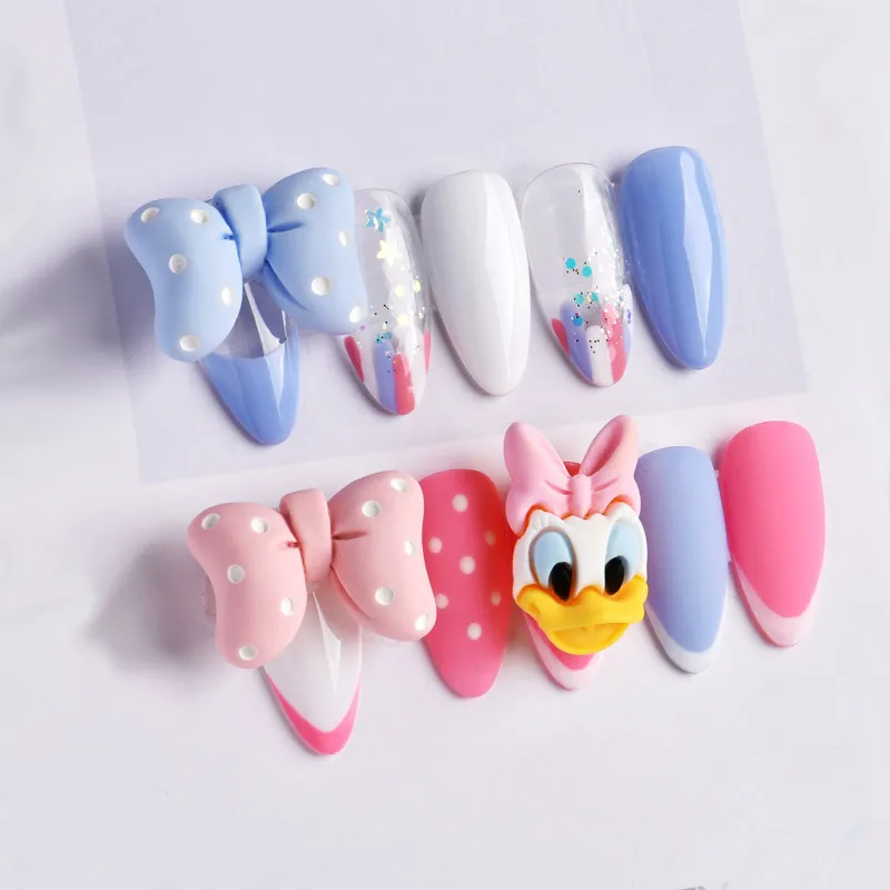 Мультяшная Маргаритка конфетного Цвета Бант в горошек Нейл-арт трехмерные милые