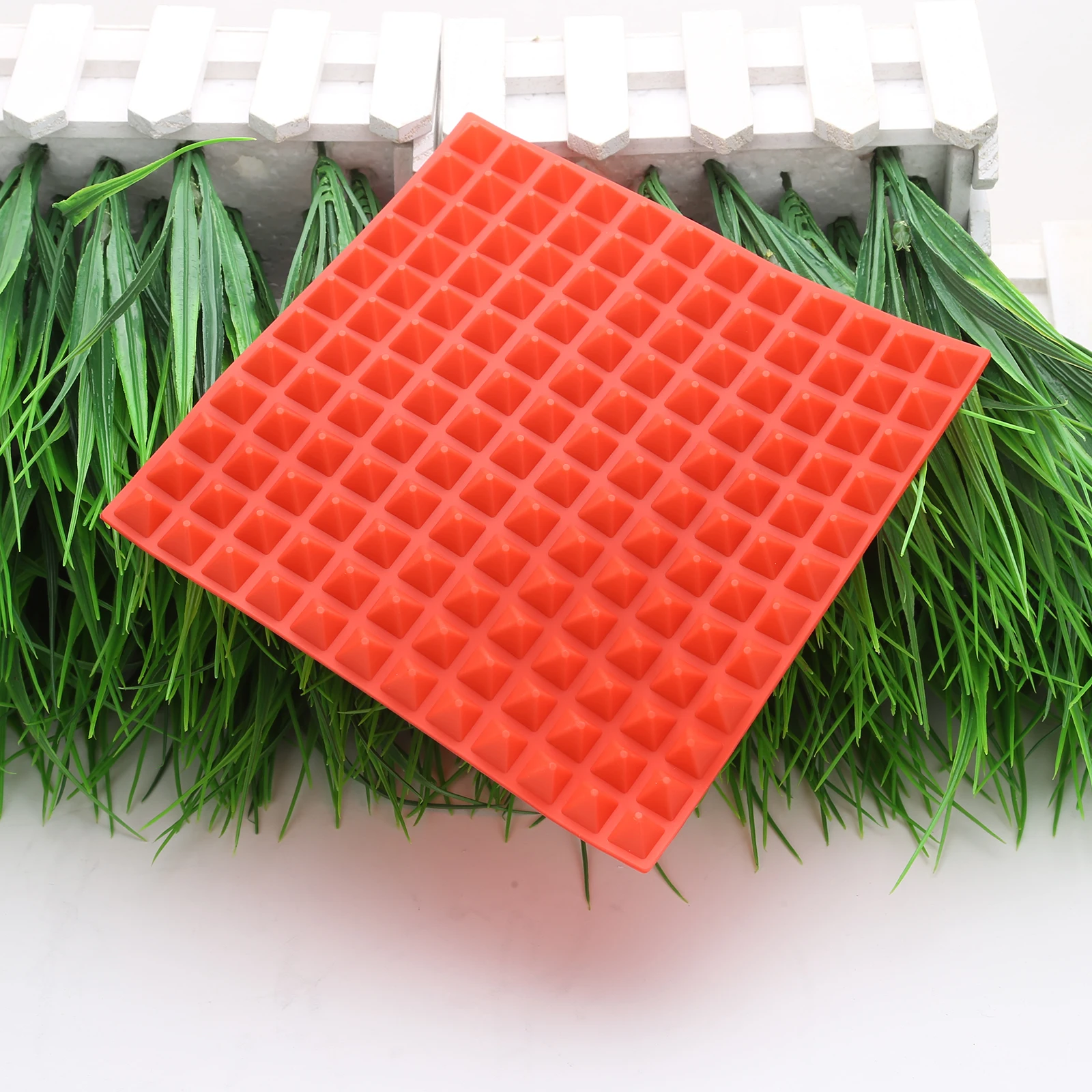 3 цвета барбекю в форме пирамиды антипригарный сжимающий жир силиконовый коврик