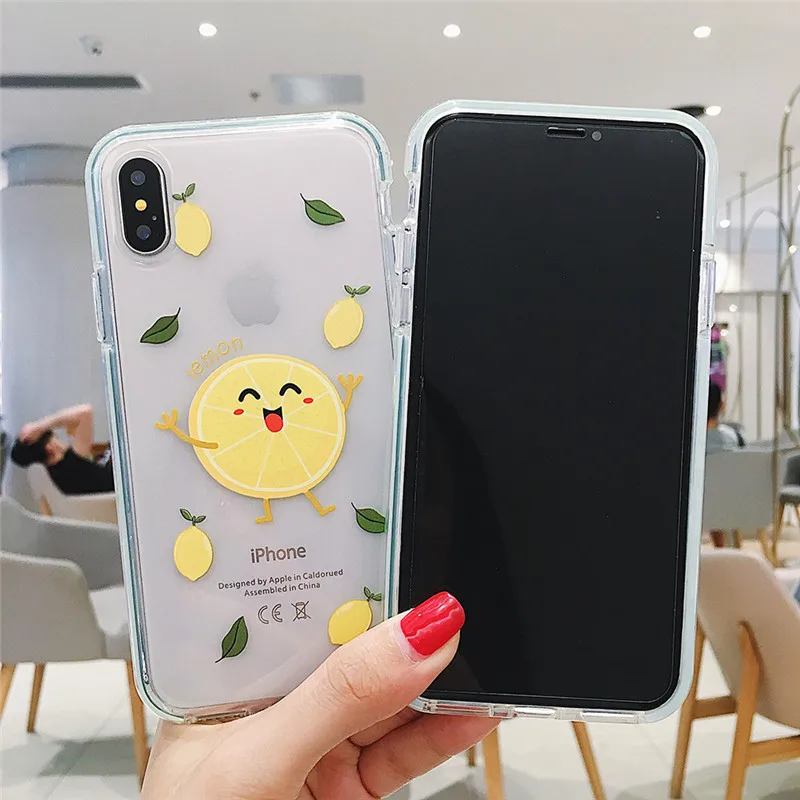 Чехол для телефона Cartoon Fruit Avocado Lemon для iPhone Xs Max XR, прозрачный мягкий силиконовый чехол для X 7 8 6S 6 Plus Coque.