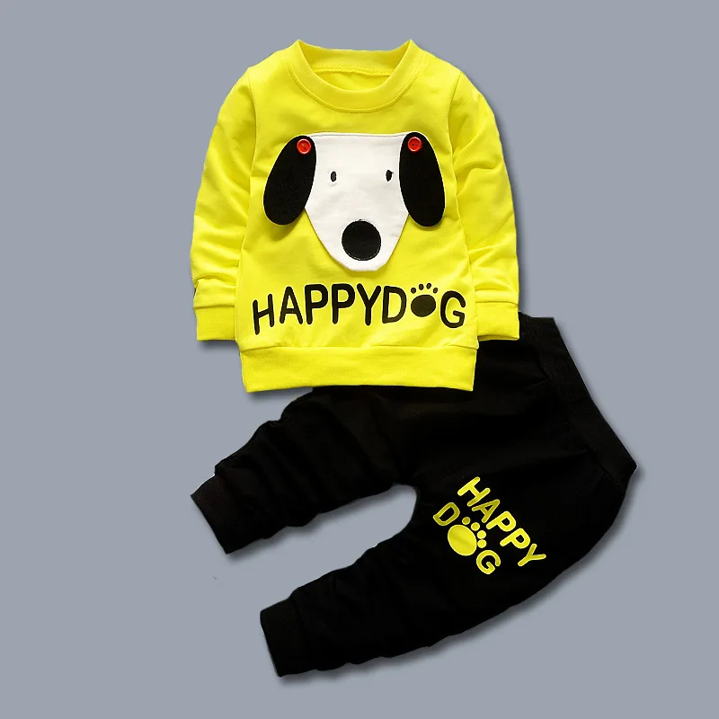 Baby Boy Clothes Christmas Outfit Cartoon Dog Long Sleeve T-shirts Tops + Pants 2PCS Infant Clothing Kids Bebes Jogging Suits |