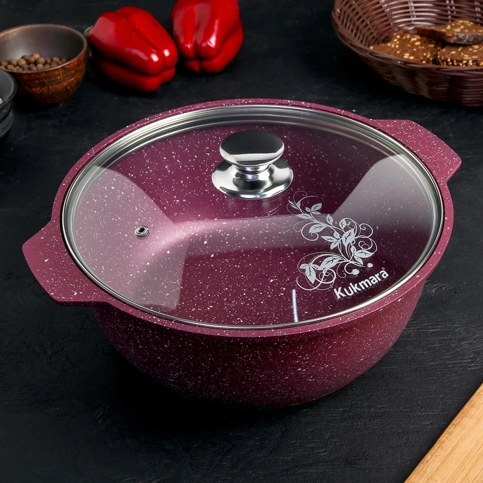 Жаровня Trendy style 4 л стеклянная крышка цвет мистерия | Дом и сад