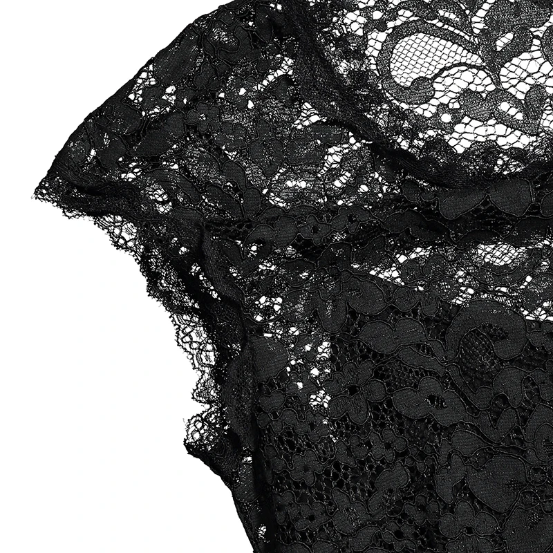 Женское винтажное платье с цветочным принтом черное кружевное приталенное