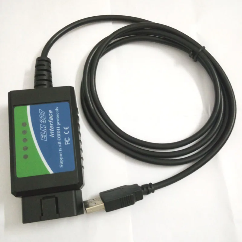 Автомобильный диагностический сканер OBD2 ELM327 зеленая этикетка новый V2.1 ELM 327 USB