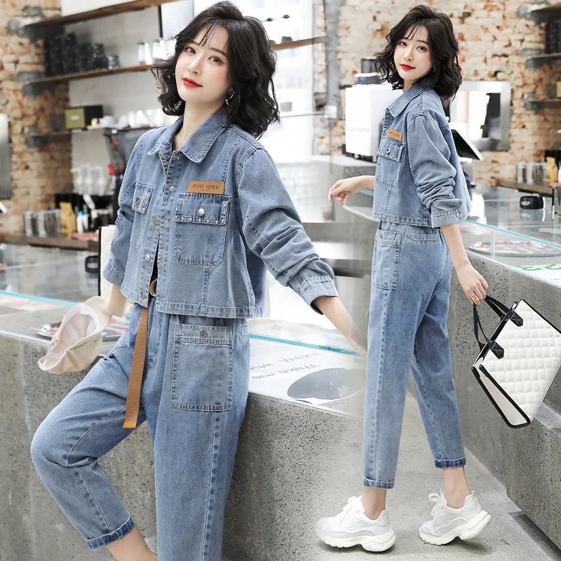 Джинсовая куртка для ранней весны женская короткая модная Свободная джинсовая в