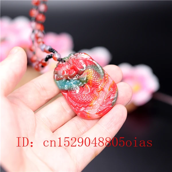 Натуральный цвет Нефритовый камень с подвеской со знаком Рыб ожерелье Китайский