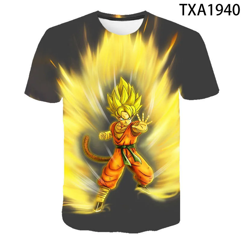 

New Summer Short Sleeve Anime Dragon Print 3D T-Shirt Men Women Children Summer DBZ Cool Streetwear Cool Boy Girl Kids Tops