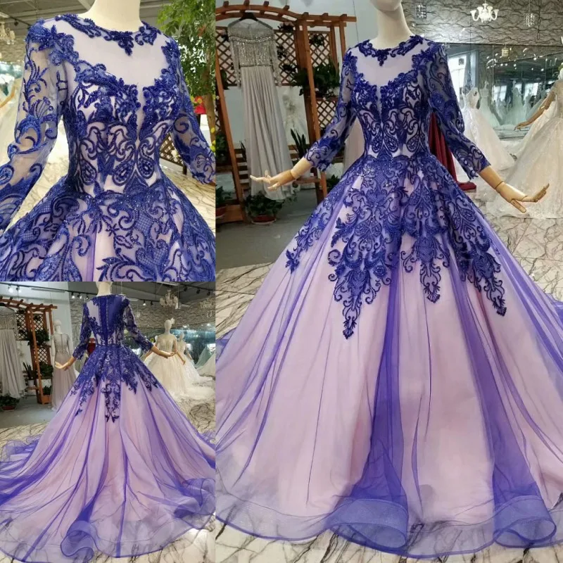 LS214771 недорогое мусульманское длинное вечернее платье с круглым вырезом для мамы