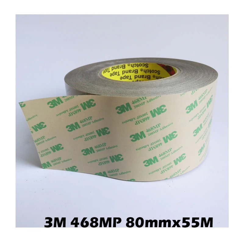 80mmx55M 3M 468MP Double Sided Adhesive Tape, Clear Pure Lamination, High Temperature Resist