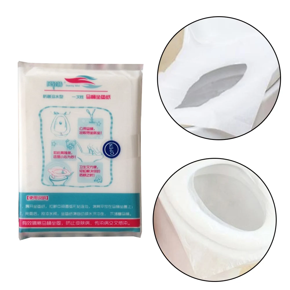 

5packs 50pcs/lot Disposable Toilet Seat Cover 100% Waterproof Safety Travel/Camping Bathroom Accessiories Mat Portable