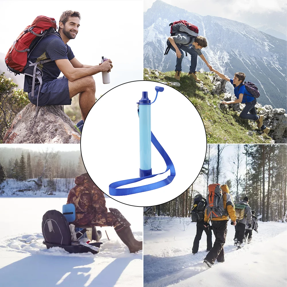Water Filter Travel Purifier Emergency Hiking Portable Outdoor Camping Drinking With Lanyard Filtration Straw Survival Gear | Инструменты