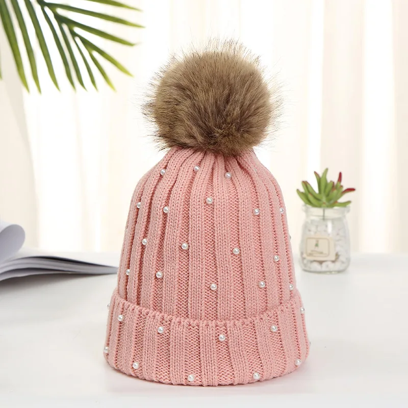 Зимняя шапка с бисером женские теплые черные облегающие шапки мягкие однотонные