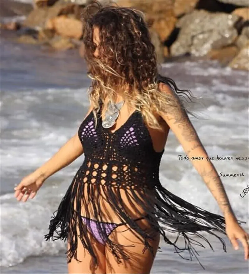 Женское бикини ручной работы с полым вырезом купальный костюм вязаный купальник