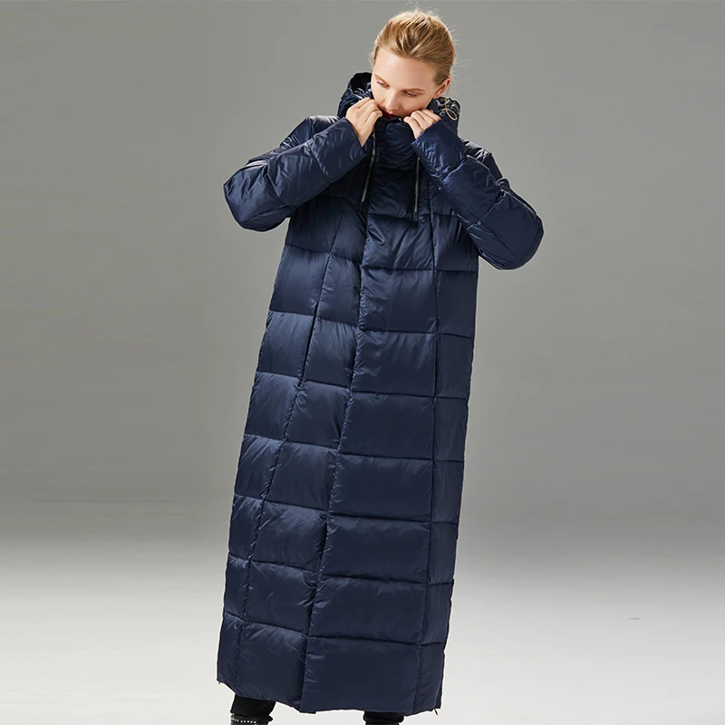 2019 роскошный новый женский пуховик модное зимнее утепленное пальто X Long с