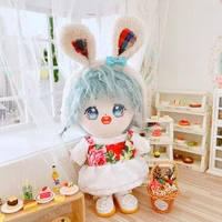 1 set 20cm kpop doll clothes outfit plush lovely dressrabbit ears doll accessories our generation kpop idol dolls gift diy toys