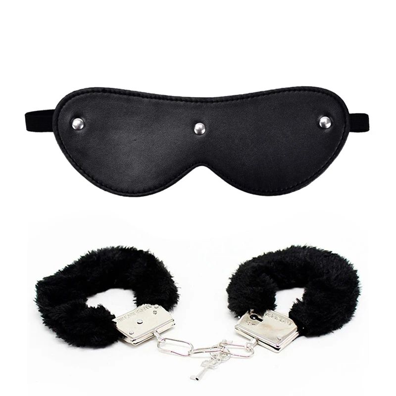 Эротические аксессуары нижнее белье плюшевые наручники кожаная маска для глаз
