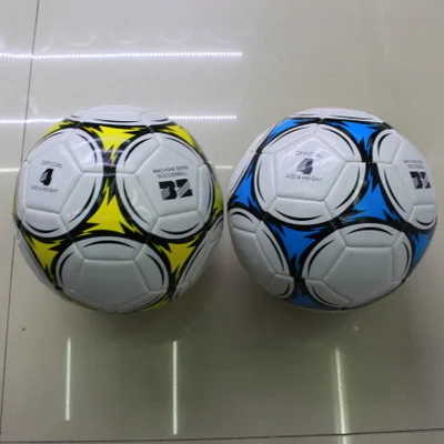

Authentic No. 4 Football Yellow Blue Flower No. 4 Youth Special match PU Football can be made with samples and can be sent on be