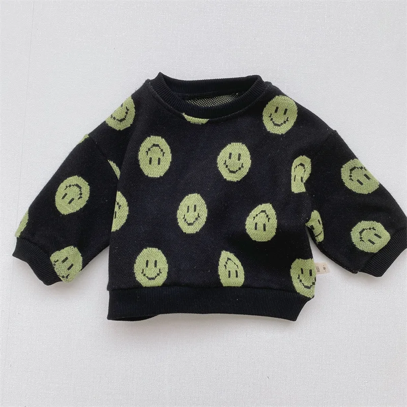2022 New Baby Boy Boy Cartoon Sweatshirt Cotton Long Sleeve Kids Casual Pullover Infant Girl Plaid Sweatshirt Fashion Hoodie