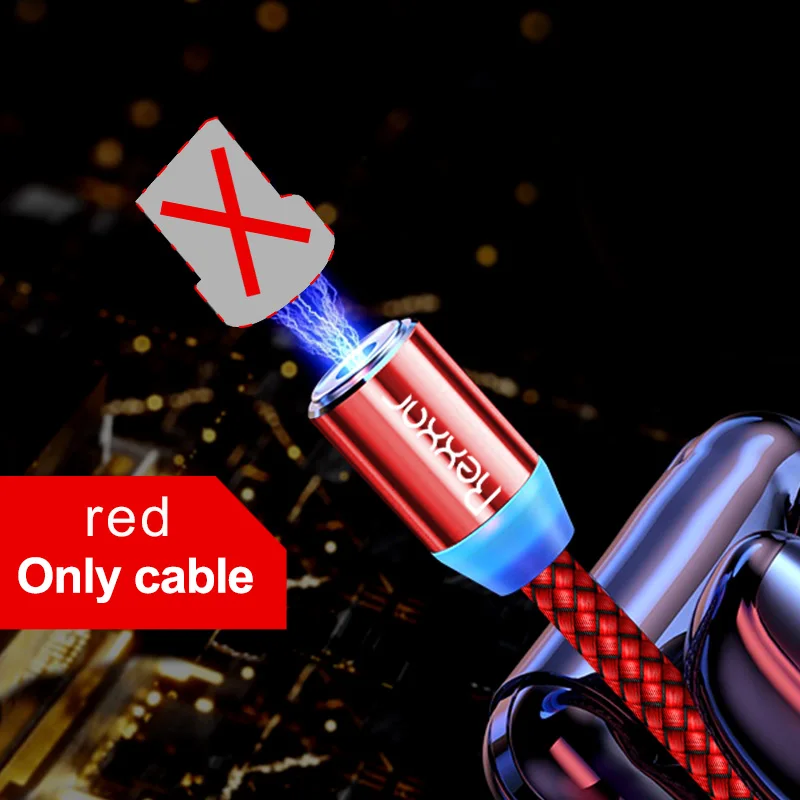 Only Red Cable Магнитный кабель Быстрая зарядка usb type C кабель магнитное зарядное устройство Micro USB кабель мобильного телефона Кабели для Samsung iphone USB шнур 1 м - Цвет: Only Red Cable