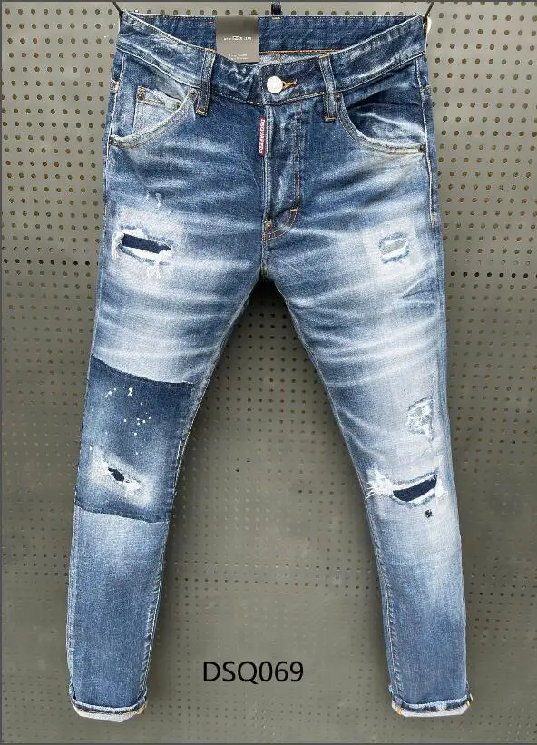 

Винтажная Классическая уличная одежда, Аутентичные DSQUARED2, ретро, итальянский бренд, женские/мужские джинсы, локомотивы, джинсы для бега, DSQ069