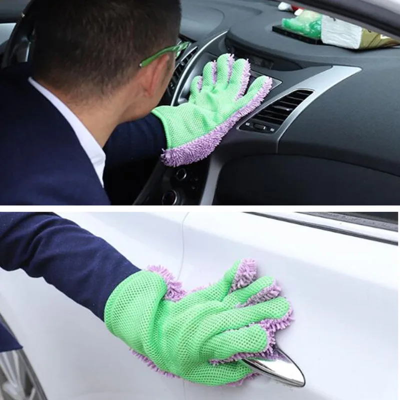 Мягкие перчатки для мытья автомобиля из синели инструмент очистки губка