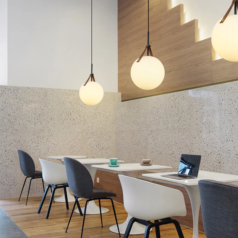 

Nordic Bedroom Cafe Restaurant Light Glass Belt Chandelier LED Pendant Light Dining Room Furniture Modern Chandelier