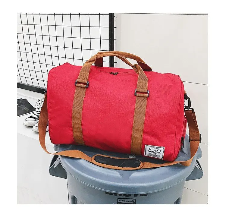 

Canvas hand travel bag cross - slung large capacity sports duffel bag