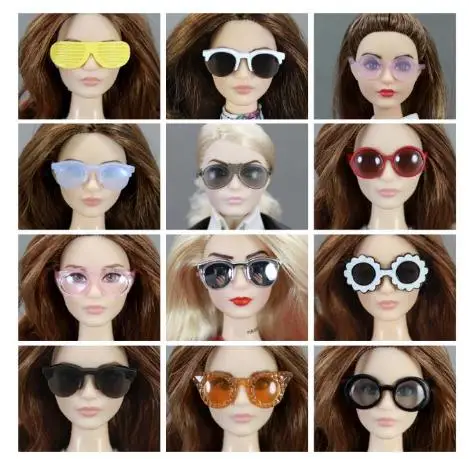 Фото Оригинальные кукольные солнцезащитные очки разных стилей модные разноцветные