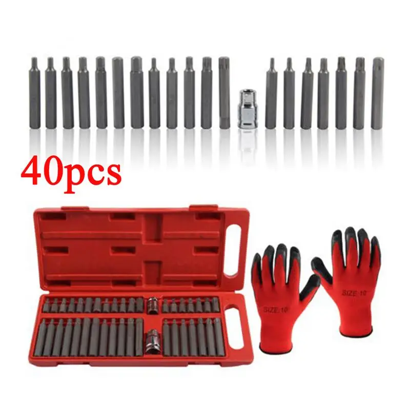 40 шт./компл. шестигранными битами Набор торцевых головок гнездо бит инструментов