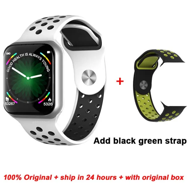 white add green Greentiger F8 Bluetooth Смарт-часы пульсометр калории фитнес-трекер будильник IP67 Водонепроницаемый умный Браслет - Цвет: white add green