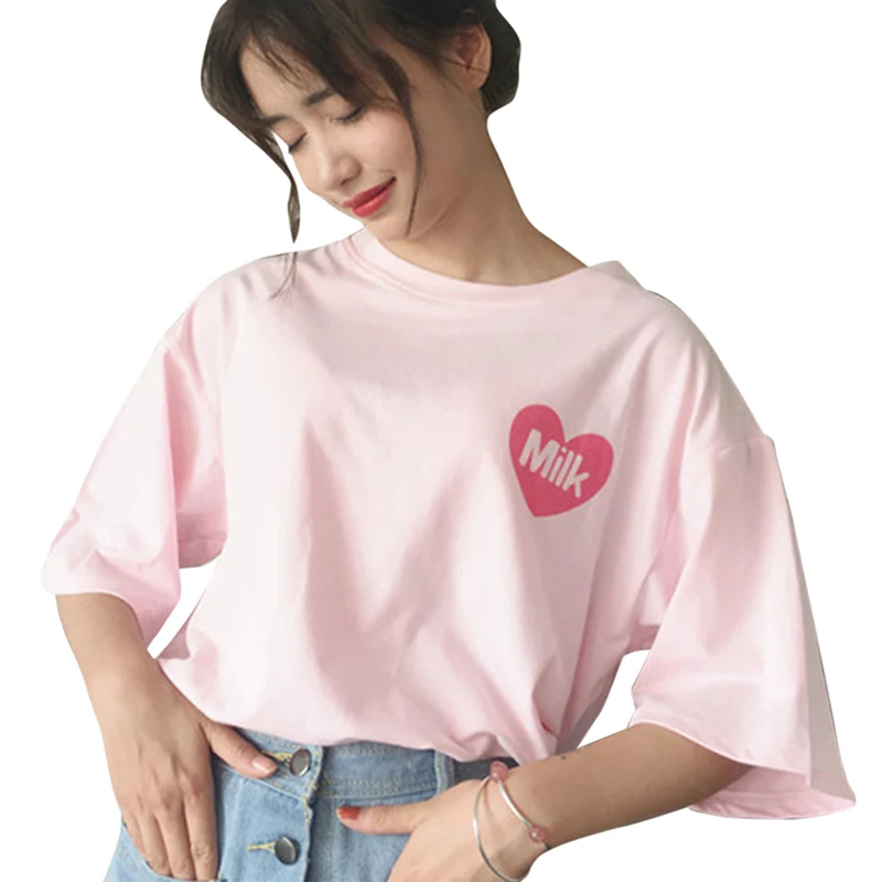 Женские летние универсальные футболки с надписями и героями мультфильмов