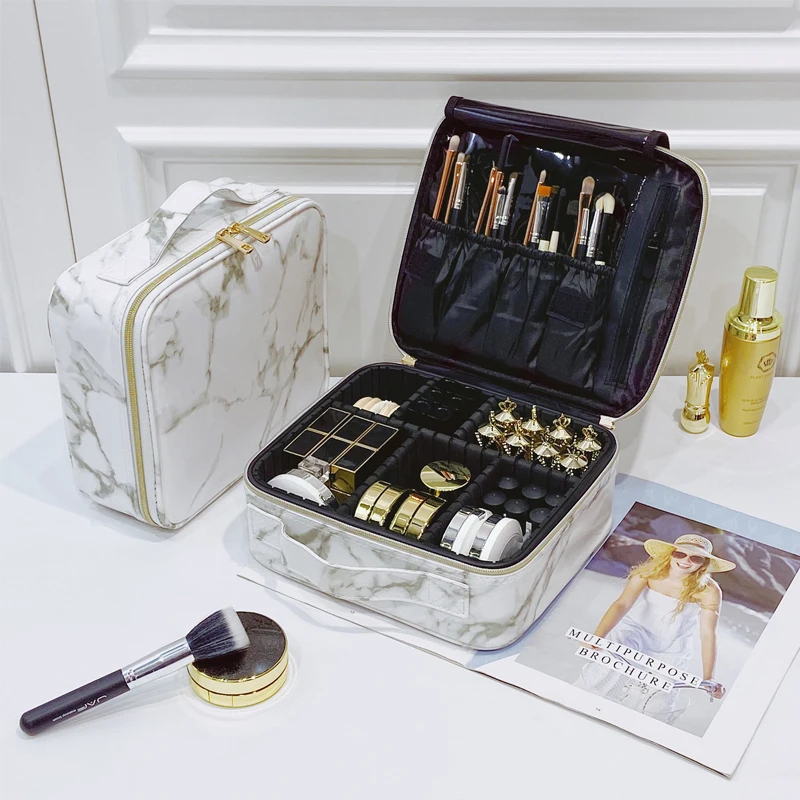

Brand Beauty Brush Makeup Bag Travel Professional Women Cosmetic Case Big Capacity Make Up Box Necessary Waterproof Cosmetic Bag