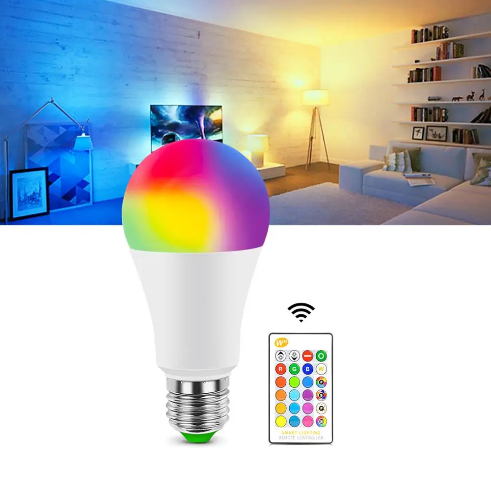 E27 E14 110V 220V 85-265V RGB 16 цветной волшебный светодиодный Светильник-ночник с регулируемой яркостью сценический светильник светодиодный светильник/24key пульт дистанционного управления праздник