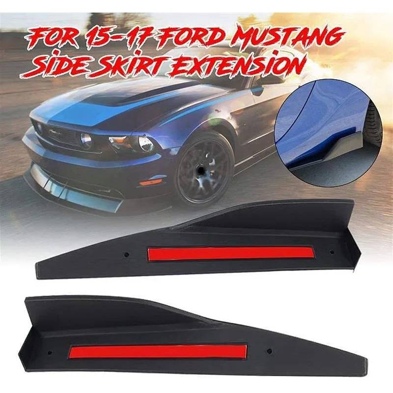 

36cm Universal Car Body Side Skirts Extension Rocker Splitters Diffuser Winglet Bumper for Ford Mustang 2015-2017