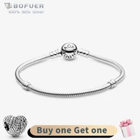 authentic 925 sterling silver shining heart shaped chains charms original bracelets diy beads jewelry for women diy fashion gift