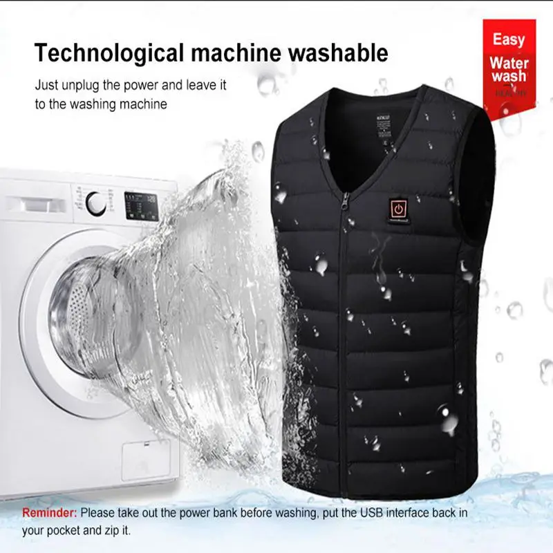 

Men Autumn winter Smart heating Cotton Vest USB Infrared Electric Heating Vest Women Outdoor Flexible Thermal Warm Jacket