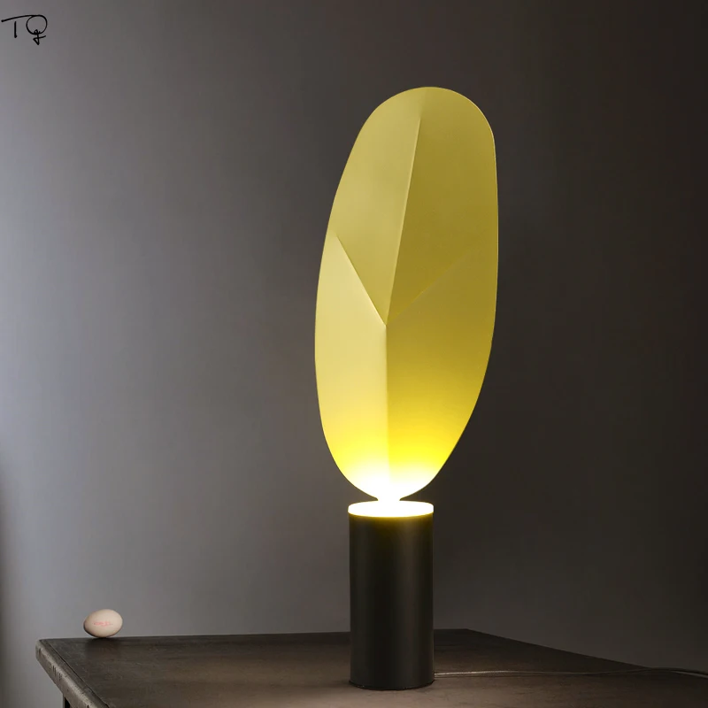Nordic Design Modern Art Decor лист цвета розовое золото настольные светильники простые