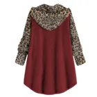 Куртка женская, на пуговицах, с длинным рукавом, с капюшоном, плюшевая, большого размера, Осень-зима, Леопардовый принт пэтчворк