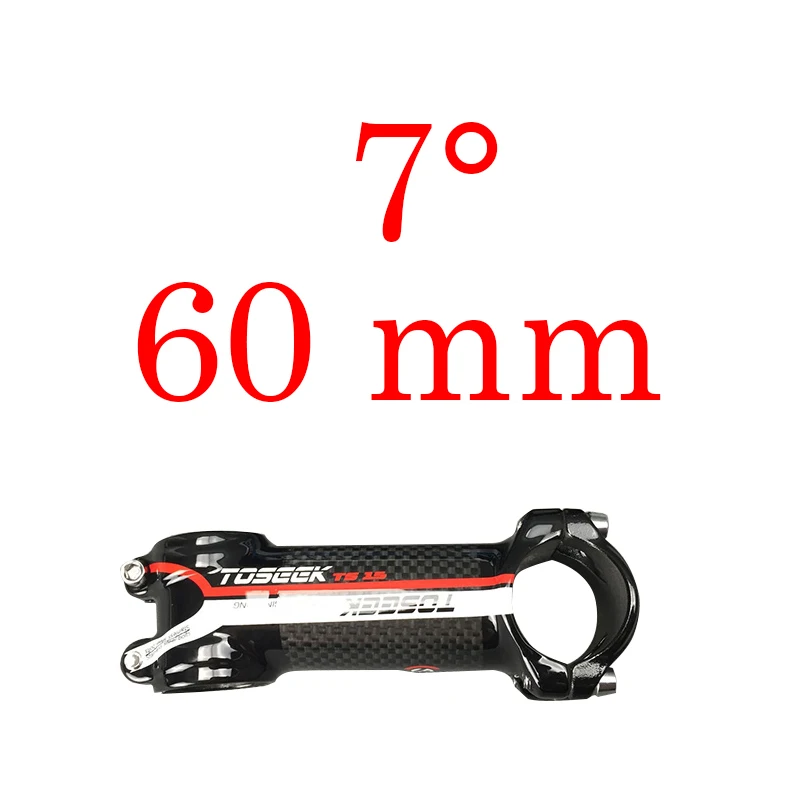 Red 60mm Toseek велосипед стержень супер светильник 102 г! Угол 7 длина 70 мм-110 мм Высококачественный углеродный алюминиевый стержень красный синий зеленый желтый Глянец - Цвет: Red 60mm